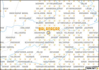 map of Bālānagar