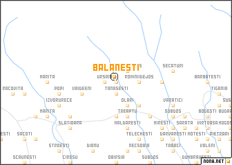map of Bălăneşti