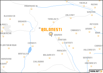 map of Bălăneşti