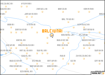 map of Balčiūnai