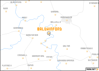 map of Baldwin Ford