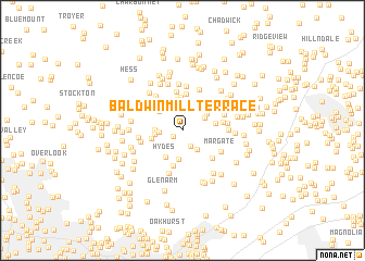 map of Baldwin Mill Terrace