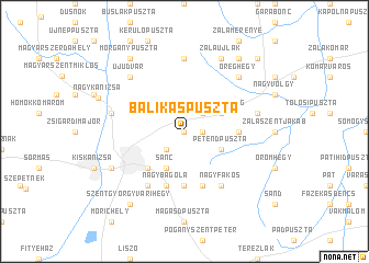 map of Bálikáspuszta