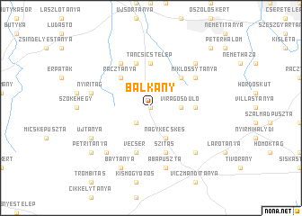 map of Balkány