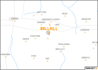 map of Ball Hill