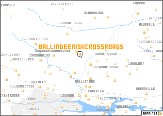 map of Ballindeenisk Cross Roads