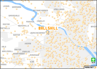 map of Balls Hill