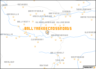 map of Ballymakee Cross Roads