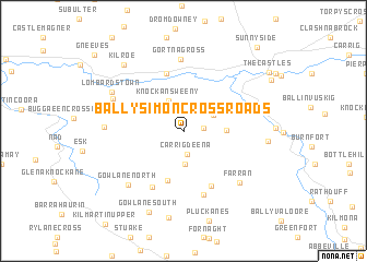 map of Ballysimon Cross Roads