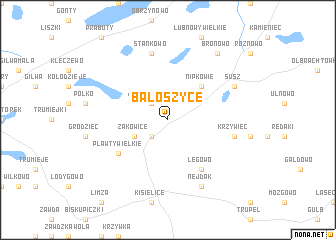 map of Bałoszyce