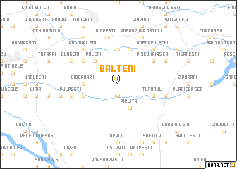 map of Bălteni