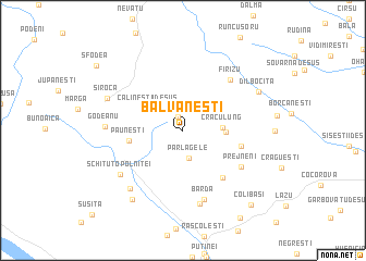 map of Bâlvăneşti