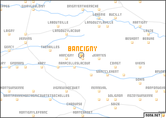map of Bancigny