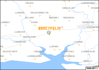 map of Banc-y-felin