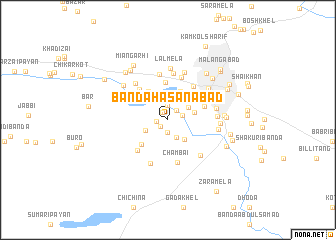 map of Bānda Hasanābād