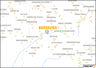 map of Bandevān