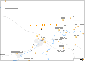 map of Baney Settlement