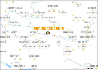 map of Banie Mazurskie