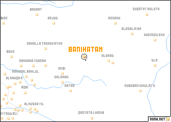 map of Banī Ḩaţām