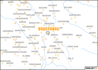 map of Bāqerābād