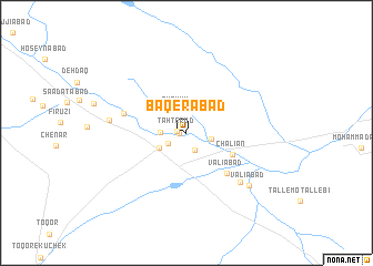 map of Bāqerābād