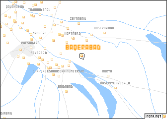 map of Bāqerābād