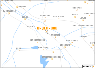 map of Bāqerābād