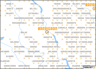 map of Bāraigaon