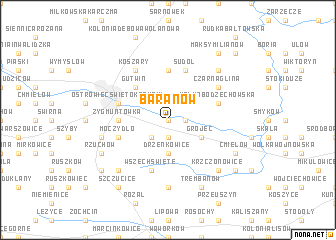 map of Baranów