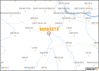 map of Barbaste