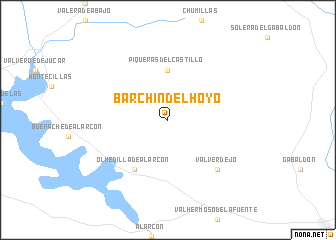 map of Barchín del Hoyo