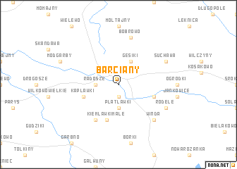 map of Barciany