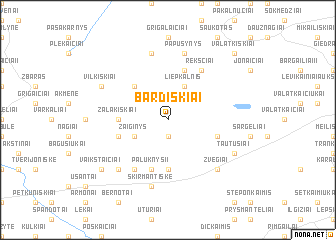 map of Bardiškiai