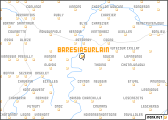 map of Barésia-sur-lʼAin