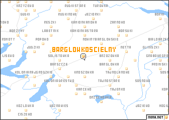 map of Bargłów Kościelny