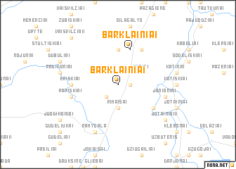 map of Barklainiai