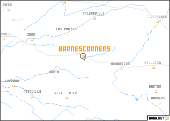 map of Barnes Corners