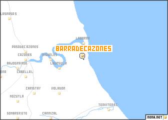 map of Barra de Cazones