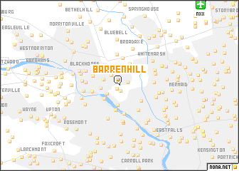 map of Barren Hill