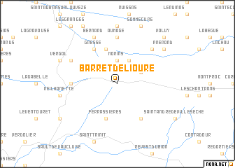 map of Barret-de-Lioure