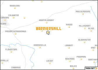 map of Barriers Mill