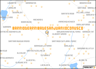 map of Barrio de Arriba de San Juan Xoconusco