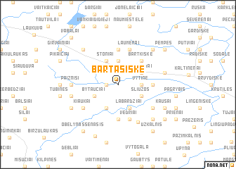 map of Bartašiškė