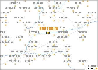 map of Bartoniai