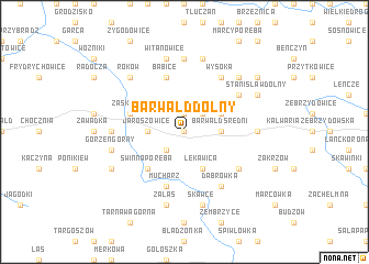 map of Barwałd Dolny