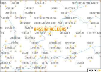 map of Bassignac-le-Bas