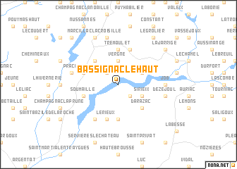 map of Bassignac-le-Haut