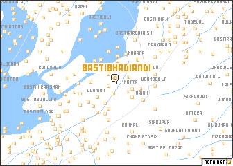 map of Basti Bhadiāndi