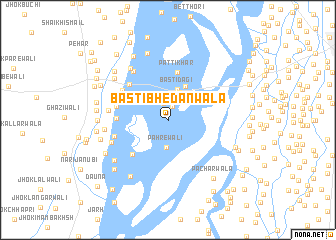 map of Basti Bhedānwāla