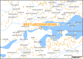 map of Basti Jāgīr Hūriānwāli